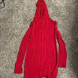 Cuddl Duds Red Hooded Tunic
